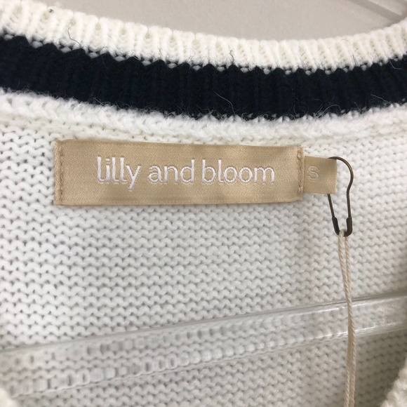 Lilly and Bloom Cropped White Sweater S NWT - Picture 7 of 7